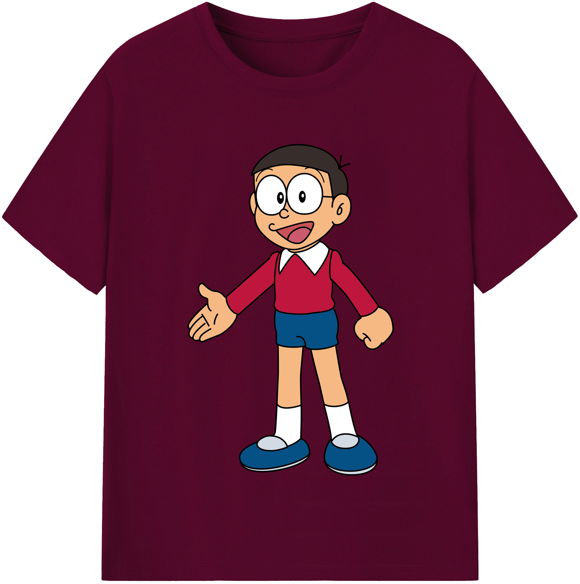 （画像用） ドラえもん 野比 のび太 Doraemon Nobita Nobi レディースカジュアルプリントTシャツ（綿100％）